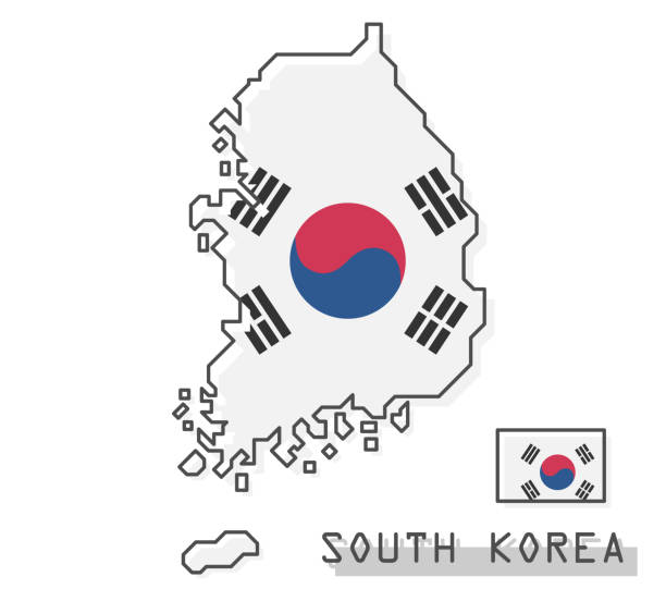 Bản Đồ Và Cờ Hàn Quốc Thiết Kế Phim Hoạt Hình Dòng Đơn Giản Hiện Đại Vectơ  Hình minh họa Sẵn có - Tải xuống Hình ảnh Ngay bây giờ - iStock