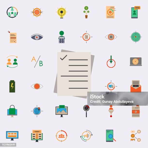 Colored Pretesting Icon Marketing And Business And Digital Marketing Icons Universal Set For Web And Mobile Stock Illustration - Download Image Now