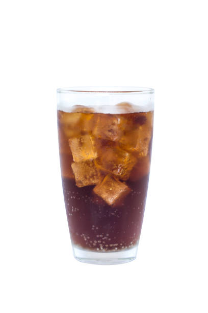 istock Glass of cola with ice on isolate background 1131967716