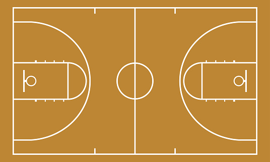 Basketball court. Background for sport strategy. Realistic vector illustration.