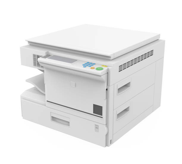 stampante multifunzione di office isolata - stampante illustrazioni foto e immagini stock