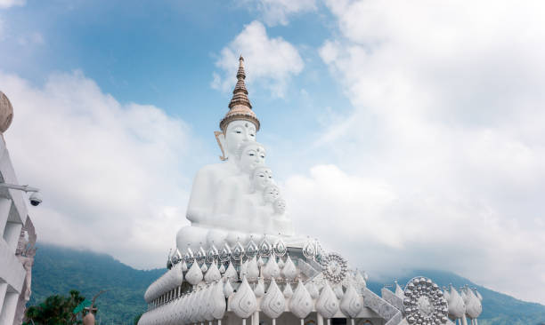 istock Five Buddhas enshrined at Phra That Pha Pha Kaeo Located in Phetchabun, Thailand is a landmark of the province. 1131968565