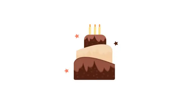Vector illustration of Birthday cake candles flat design Icon