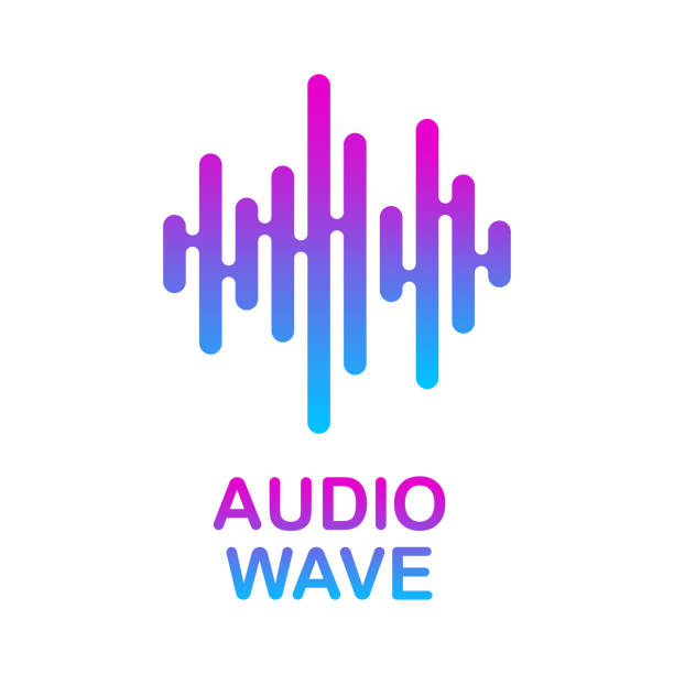 odtwarzacz muzyki pulse. logo kolorowej fali audio. element korektora wektora - organized group audio stock illustrations