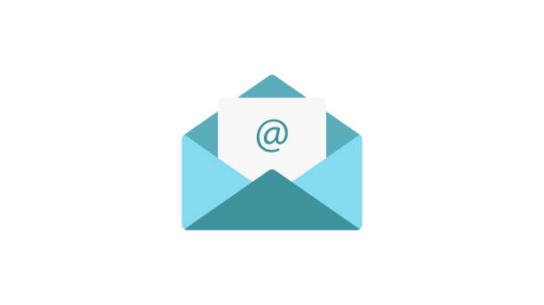 e-mail-vektor flach icon - e mail posteingang stock-grafiken, -clipart, -cartoons und -symbole