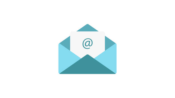 illustrations, cliparts, dessins animés et icônes de e-mail vecteur plat icône - service postal illustrations