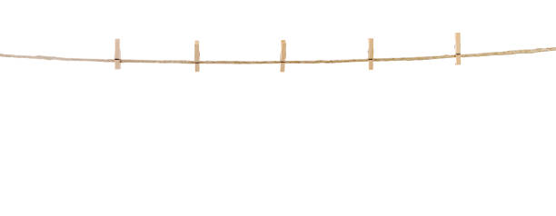 istock Clothespins on Clothesline Isolated 1131971841