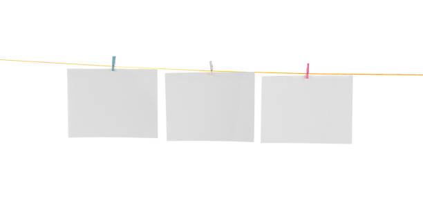 istock Blank Cards Hanging on Clothesline 1131971865