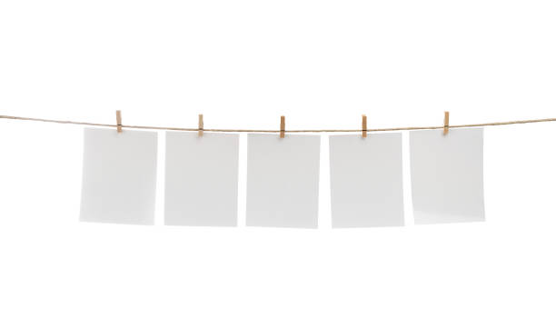 Blank Cards Hanging on Clothesline