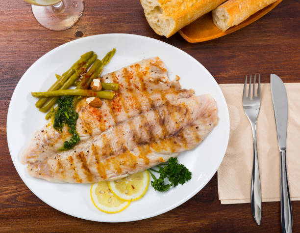 istock Top view of grilled perch 1131972961
