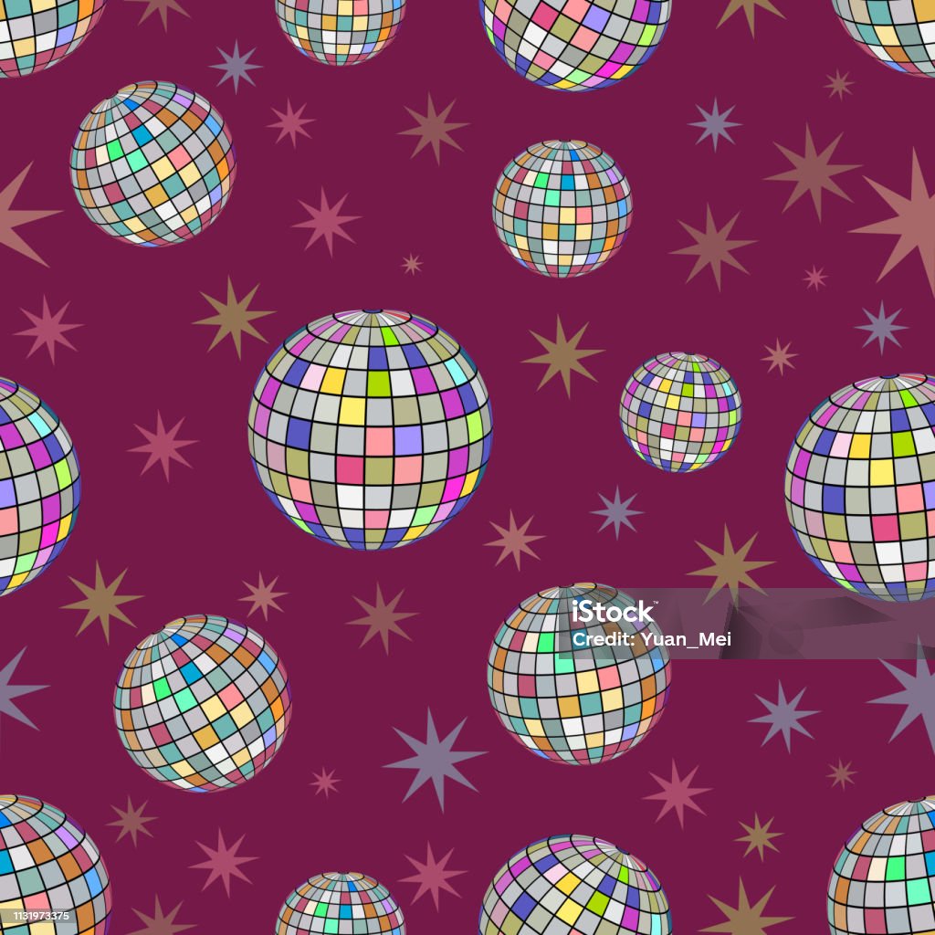 Disco Color Pattern Disco Ball Seamless Patterns For Nightclub Design Stylish Pattern With ...
