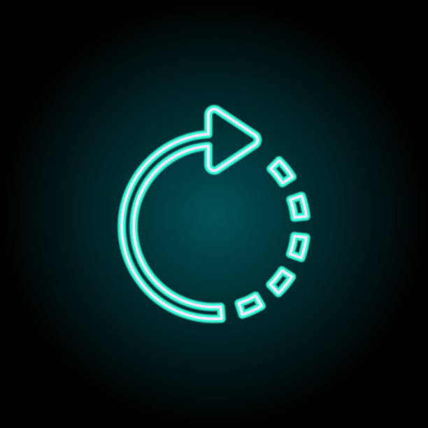 istock Rotate right sign icon. Elements of Image in neon style icons. Simple icon for websites, web design, mobile app, info graphics 1131973423
