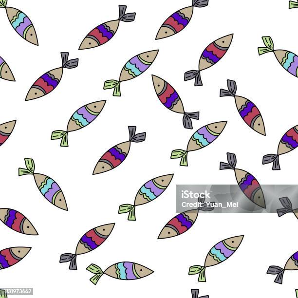Fish Pattern In Beautiful Style Decoration Element Doodle Pattern ...