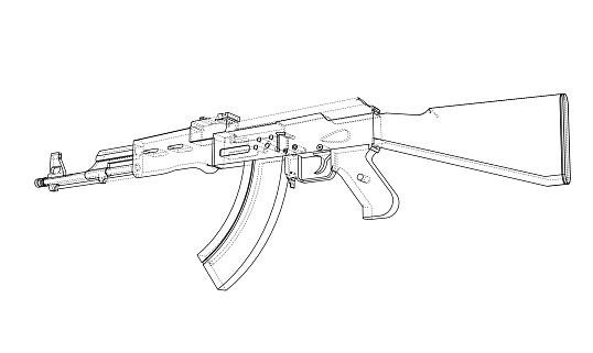 Vector Gun Build Machine Gun Vector Rendering Of 3d Stock Illustration - Download Image ...