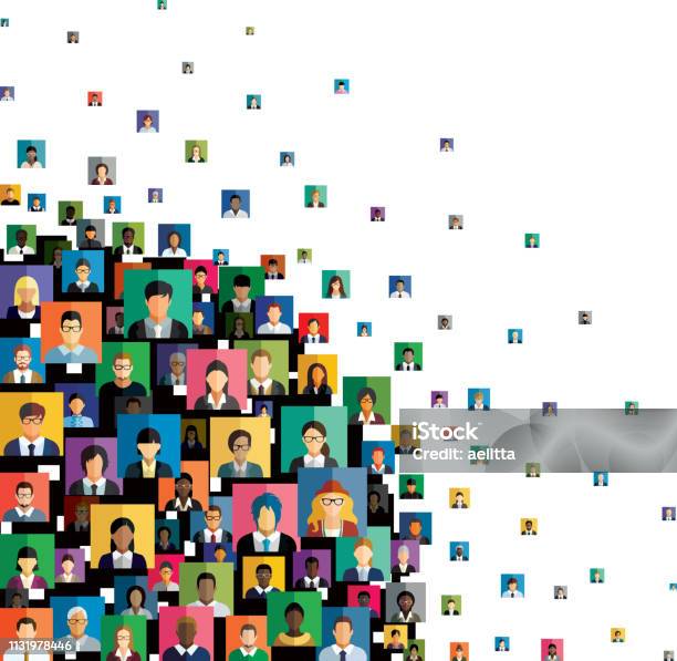 Vector Illustration Of An Abstract Scheme Which Contains People Icons Stock Illustration - Download Image Now
