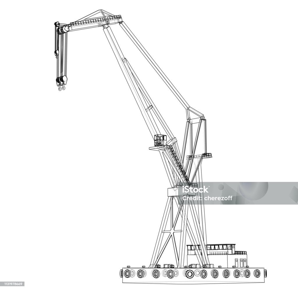 Crane Frame Vector Floating Crane Vector Stock Illustration - Download Image Now ...