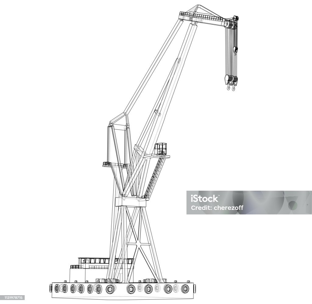 Crane Frame Vector Floating Crane Vector Stock Illustration - Download Image Now ...