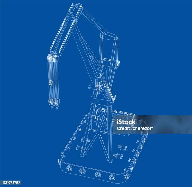 Crane Frame Vector Floating Crane Vector Stock Illustration - Download Image Now ...
