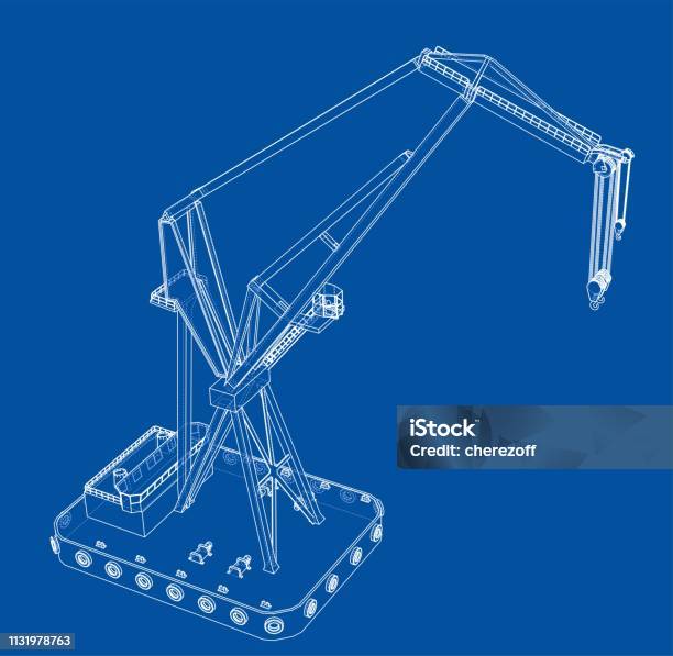 Crane Frame Vector Floating Crane Vector Stock Illustration - Download Image Now ...