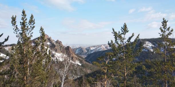 Russia View from the mountain to the landscape горная гряда stock pictures, royalty-free photos & images