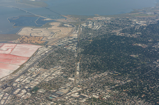 aerial view of redwood city housing complex near san francisco california usa