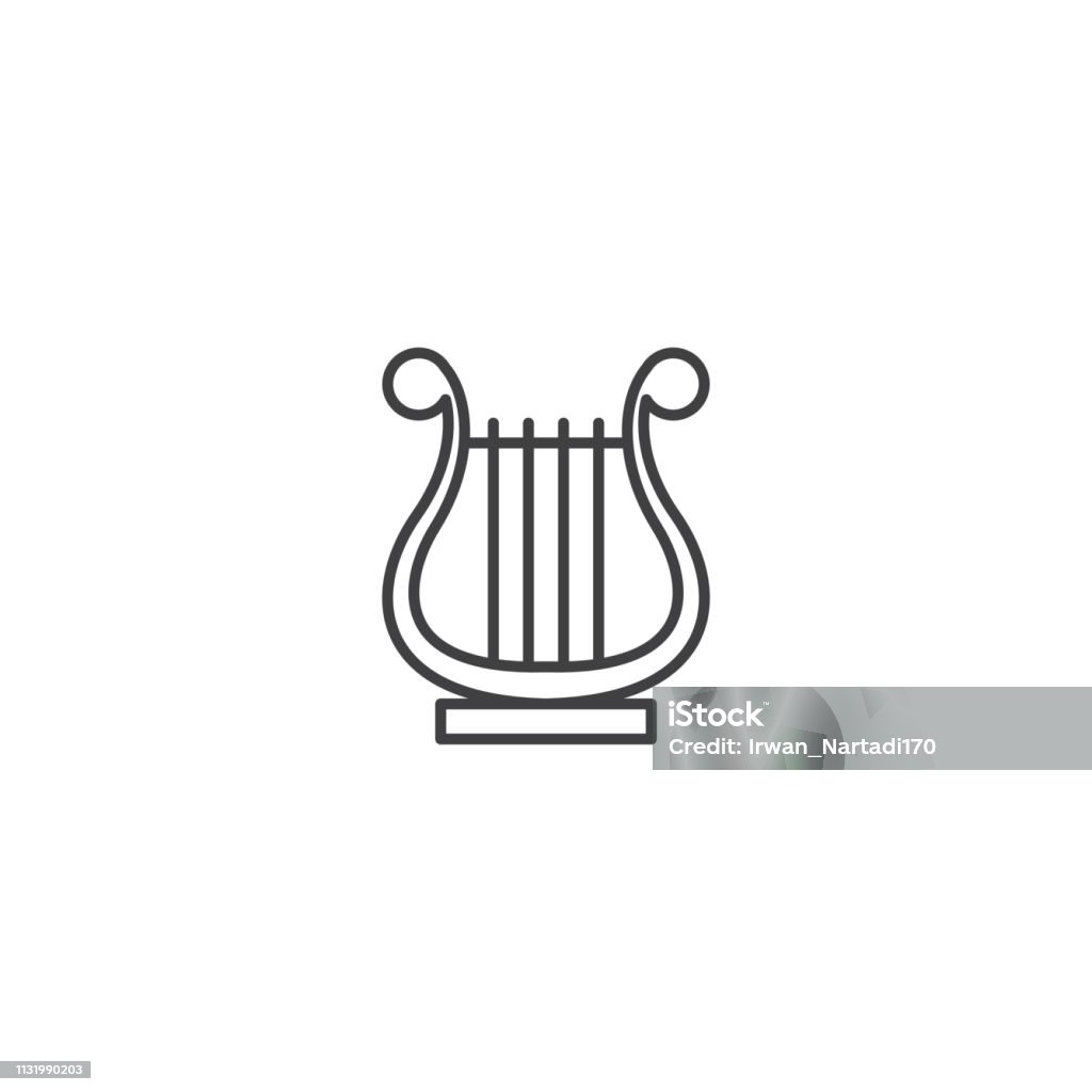 Harp music instrument icon vector Lyre stock vector