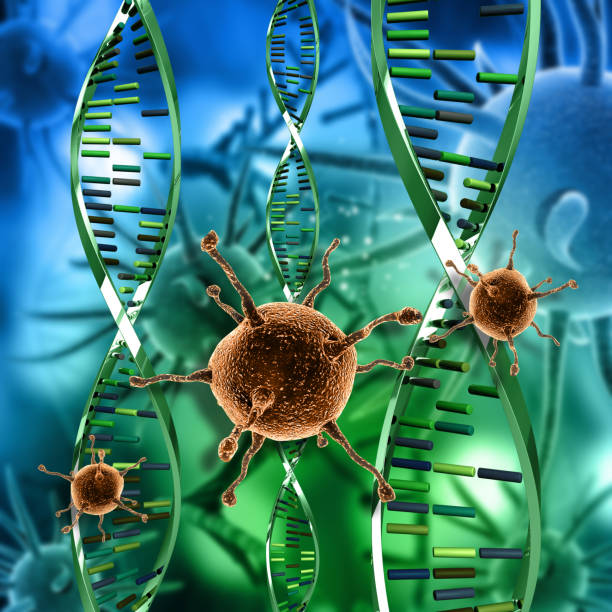 istock 3D abstract virus cells on medical background 1131991322