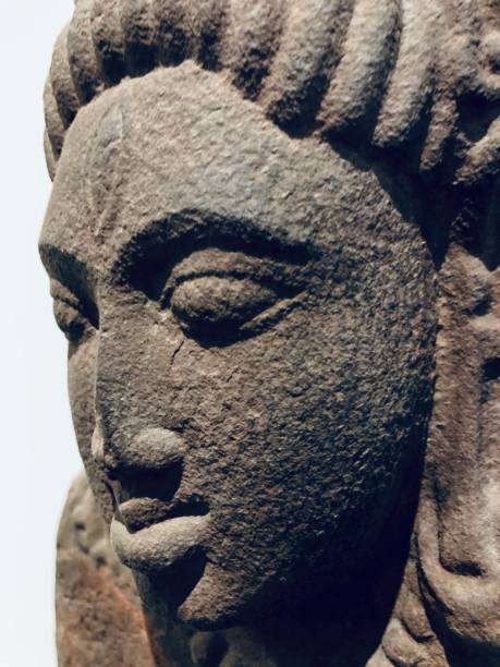 istock Fine stone carving on Antique Hindu sculpture 1131993170