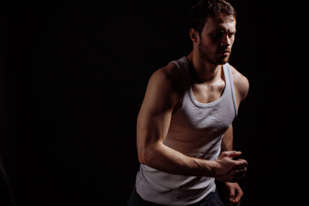 istock young man is speed walking in comfortable clothers 1131993239