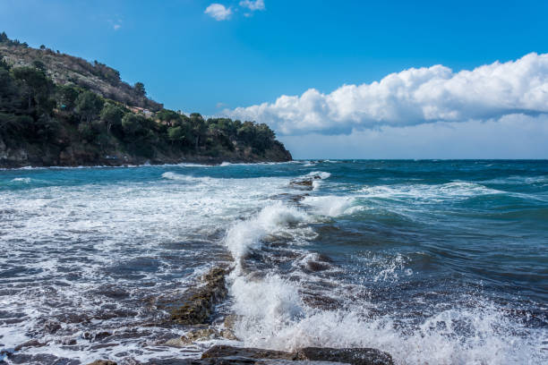 Southern Italian Mediterranean Coast on a Windy Day