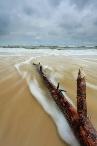 Bad nature conditions in north Poland, Baltic sea