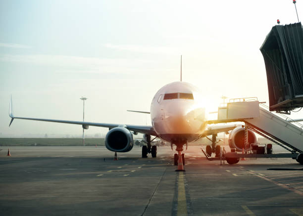 istock Sunset at the airport 1131999533