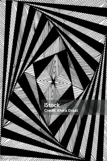 Paradox Zentangle Stock Illustration - Download Image Now - Coloring Book Page - Illlustration Technique, Cross Shape, Abstract