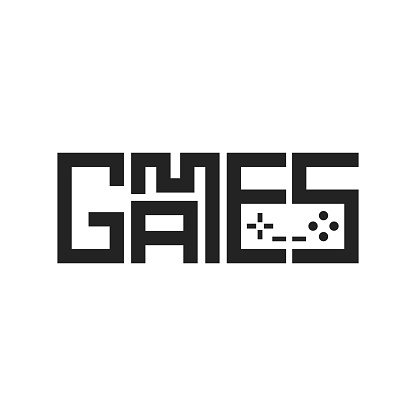 Game1 Lettering Games Lettering Outline With Inside Letters Retro Gamepad Button Print ...