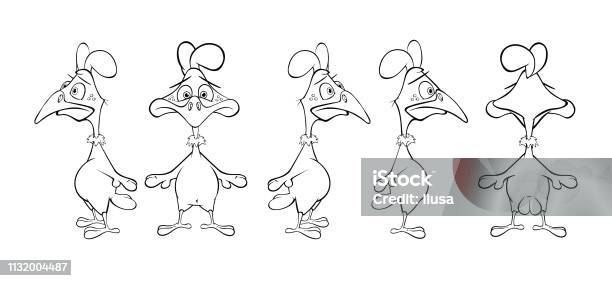 Lustration Of A Cute Cock Cartoon Character For You Design And Computer Game Storyboard Coloring Book Stock Illustration - Download Image Now