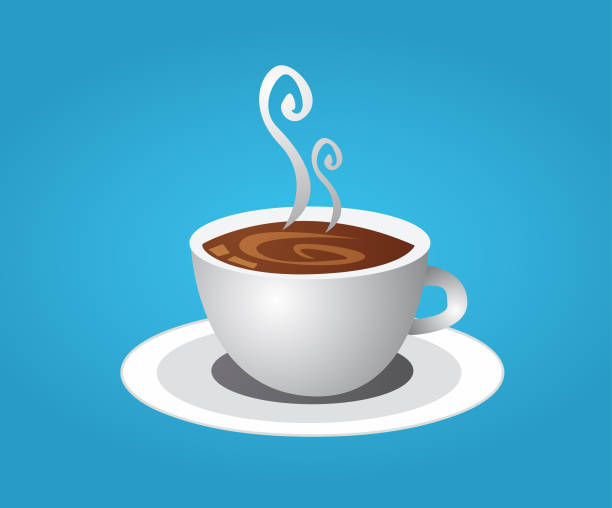 coffee cup and smoke vector art illustration