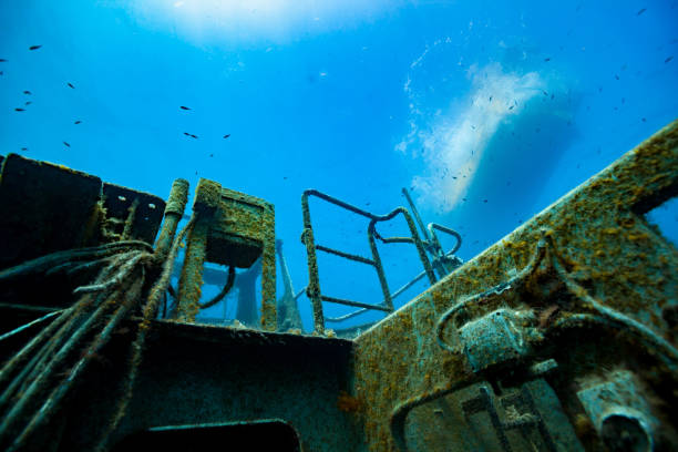 istock Looking up to the Dive Boat from the P31 Wreck, Comino, Malta 1132007514