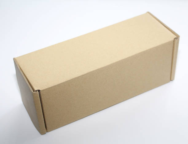 istock Horizontal cardboard box brown. Cardboard box of one tone. 1132008077