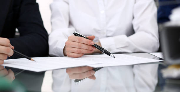 istock Bookkeepers team or financial inspectors  making report, calculating or checking balance. Group of people at work. Business operations concept 1132008412