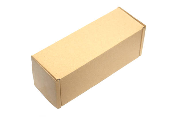 istock Horizontal cardboard box brown. Cardboard box of one tone. 1132008534