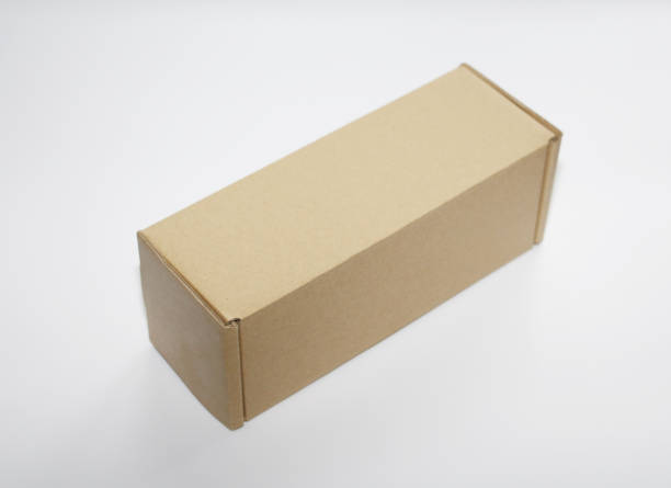 istock Horizontal cardboard box brown. Cardboard box of one tone. 1132008593