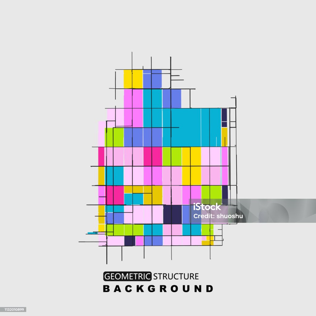 Abstract Geometric Structured Pattern Colorful Geometric Structure Pattern For Design Stock Illustration ...