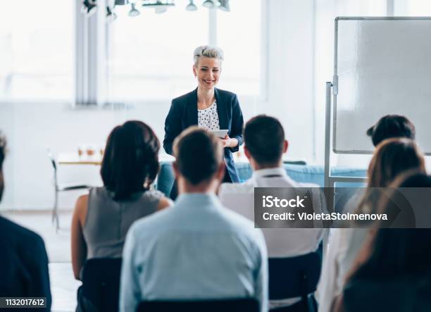 Business Seminar Stock Photo - Download Image Now - Education Training Class, Business, Leadership