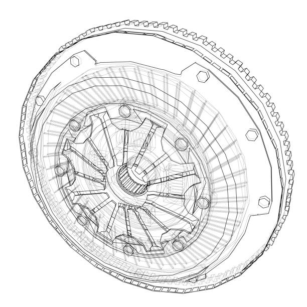 istock Sketch of clutch basket for the car 1132018482