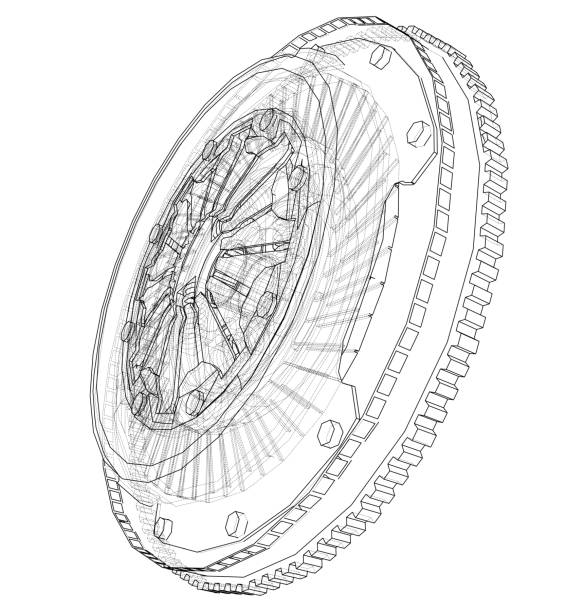 istock Sketch of clutch basket for the car 1132018533