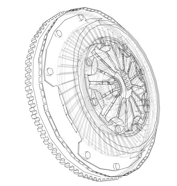 istock Sketch of clutch basket for the car 1132018560