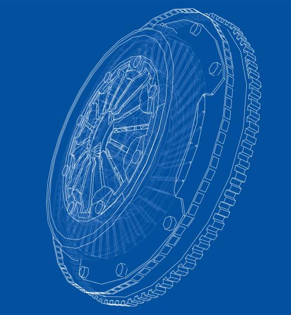istock Sketch of clutch basket for the car 1132018631