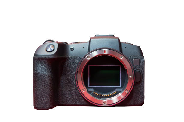 istock Mirrorless interchangeable lens camera without lens close-up isolated on white 1132018638