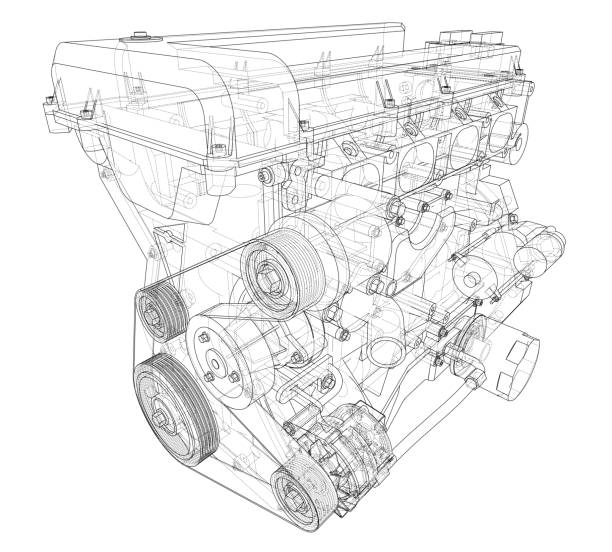 Engine Wireframe Vector 120+ Car Wireframe Silhouette Stock Photos, Pictures & Royalty-Free ...