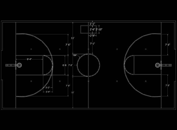 istock basketball court Architect Blueprint 1132019723
